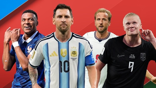 Những cái tên đang tham gia cuộc đua Chiếc giày vàng tại World Cup. (Ảnh: Sky Sports)
