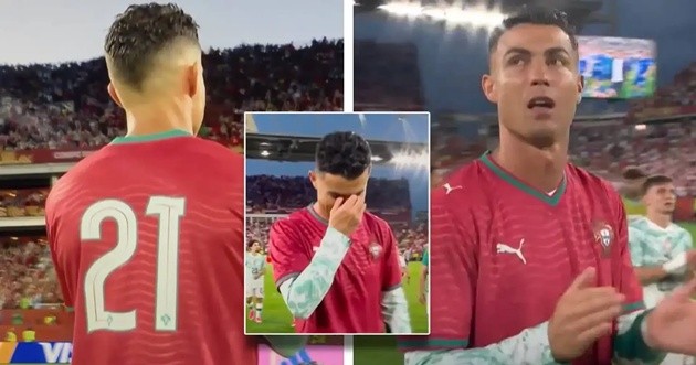 Ronaldo tri ân Jota sau trận thắng Croatia. (Ảnh: Tribuna)