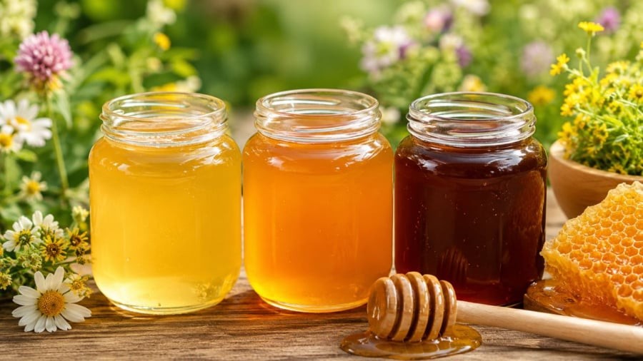 Mật ong có màu khác nhau do thời gian và do từng loại ong