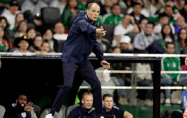 Tuchel không thể kiềm chế cảm xúc ở những phút cuối. Ảnh: Getty.