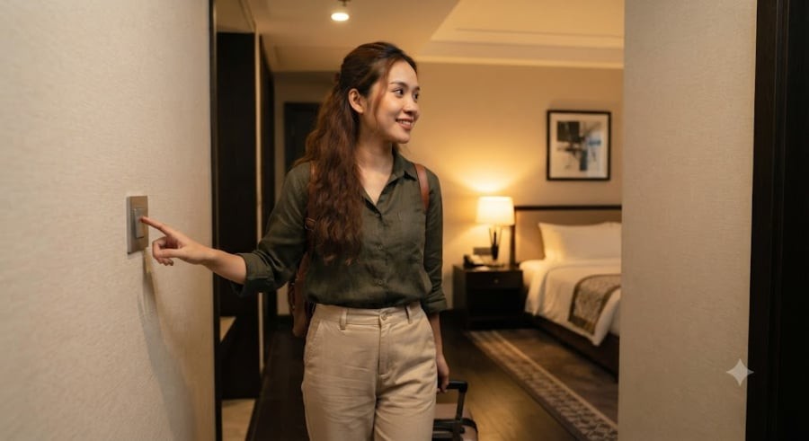 Trong trạng thái thiếu sáng, chúng ta rất dễ bỏ sót các chốt phụ hoặc khóa an toàn trên cửa chính và cửa sổ. 