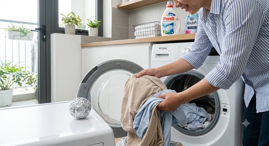 Giấy bạc không thay thế nước xả vải nhưng có thể hỗ trợ hạn chế tóc, lông thú cưng bám trên quần áo trong một số trường hợp.