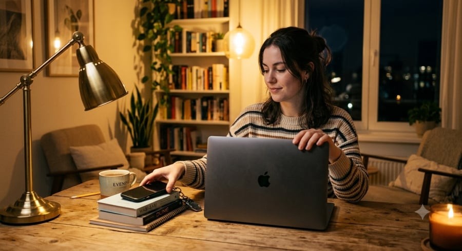 Tạm gác công việc và thiết bị điện tử sau 9 giờ tối giúp cơ thể dễ bước vào trạng thái nghỉ ngơi.