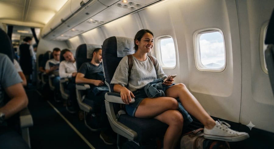 Vì sao đi máy bay hạn chế mặc váy ngắn