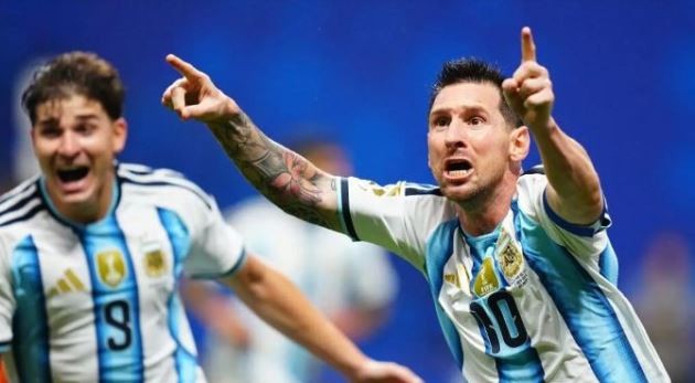 Niềm vui khó tả của Messi. Ảnh: Getty Images.
