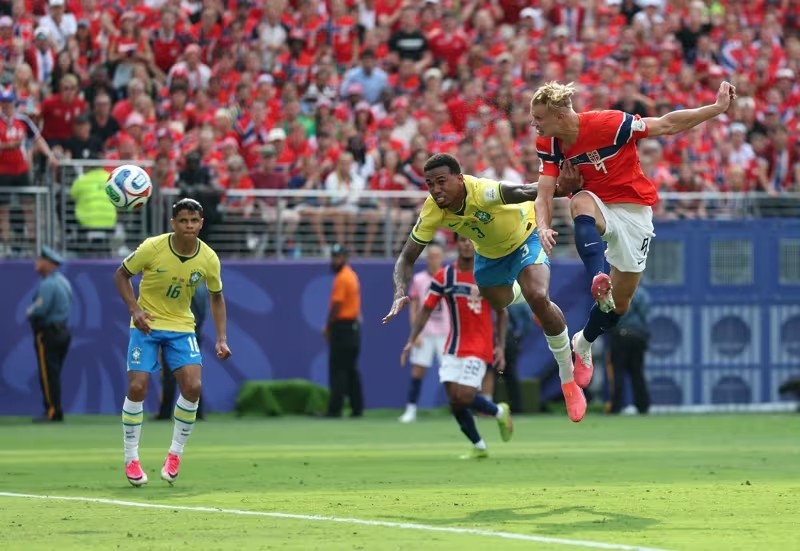Erling Haaland tỏa sáng giúp Na Uy vượt qua Brazil. Ảnh: FIFA.com.