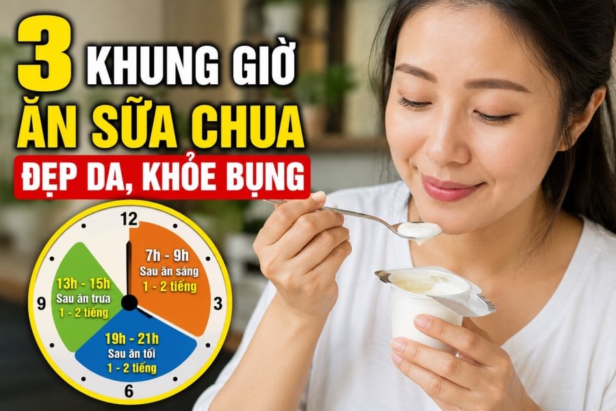 3 khung giờ ăn sữa chua đẹp da, khỏe bụng 