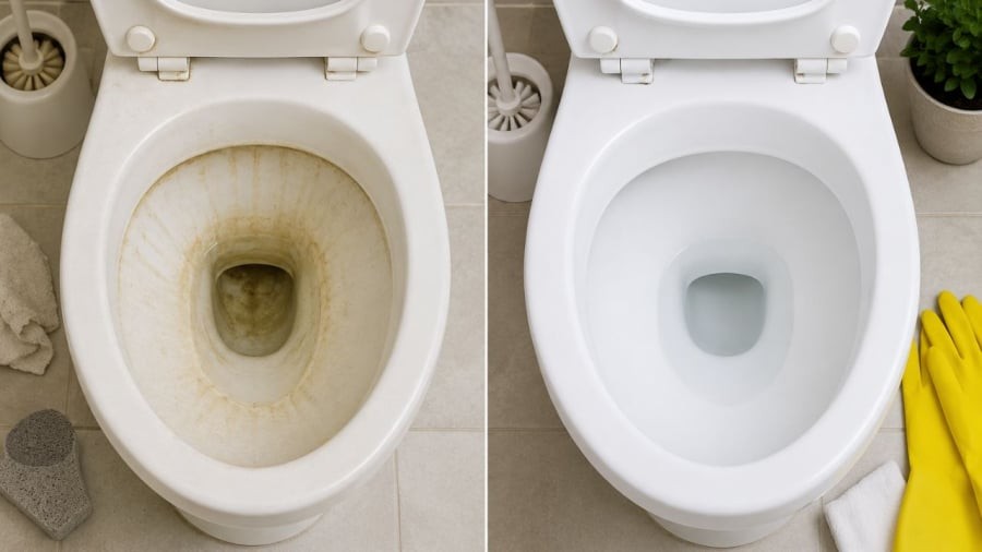 Áp dụng ngay mẹo này để bồn cầu sạch sáng