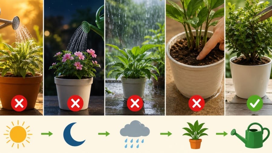 Thời điểm tưới cây rất quan trọng