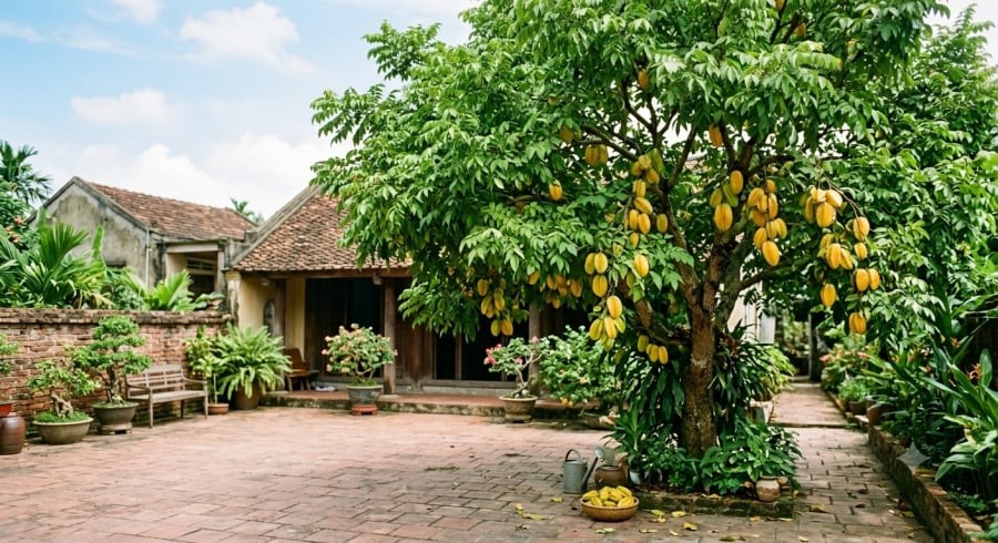 Trồng cây khế đúng vị trí giúp cây phát triển khỏe mạnh và tạo không gian xanh cho ngôi nhà.