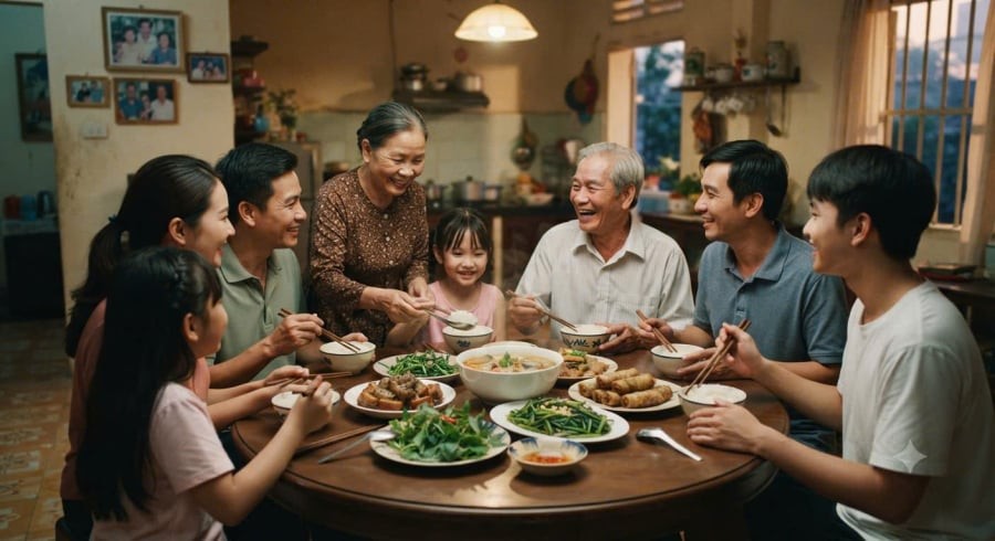 Nhà có bữa cơm gia đình sum vầy 