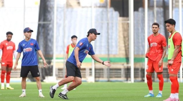 Đội tuyển Việt Nam đang tập huấn ở Hàn Quốc chuẩn bị cho AFF Cup 2026. Ảnh: VFF.