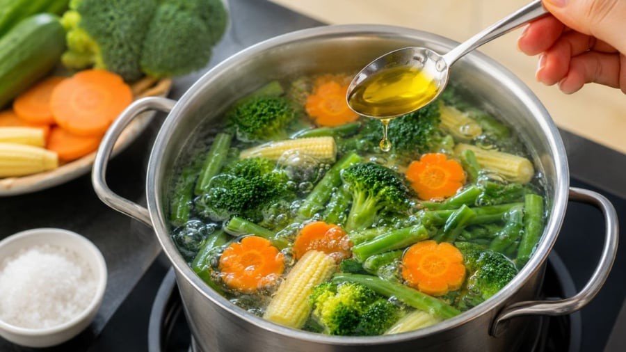 Dầu ăn có thể giúp rau củ trông đẹp mắt hơn