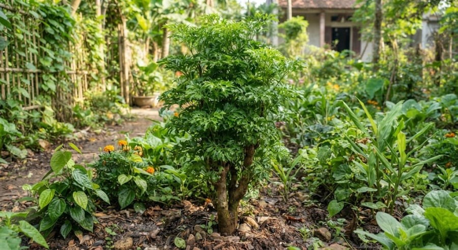 Đặt đinh lăng ở đây giúp hỗ trợ công danh, sự nghiệp và mang lại bình an cho gia đình.