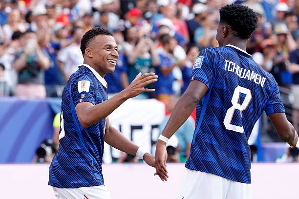 Kylian Mbappe và Aurelien Tchouameni có thể ra sân ở trận đấu với Tây Ban Nha. Ảnh: Getty Images