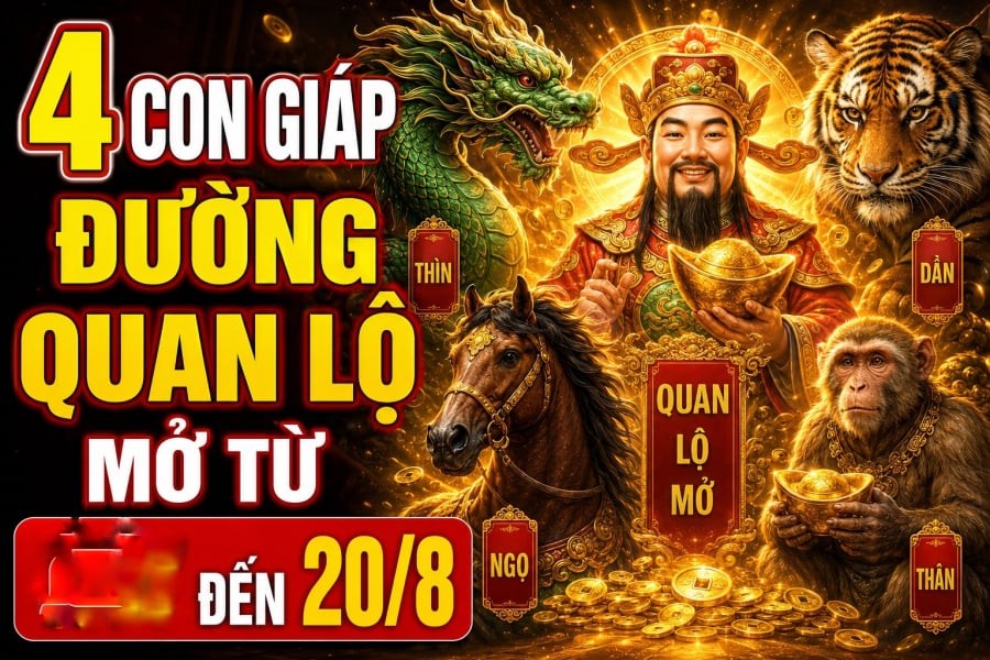 4 con giáp đường Quan Lộ mở đến hết 20/7 gồm: Tuổi Sửu, tuổi Mão, tuổi Ngọ, tuổi Hợi.