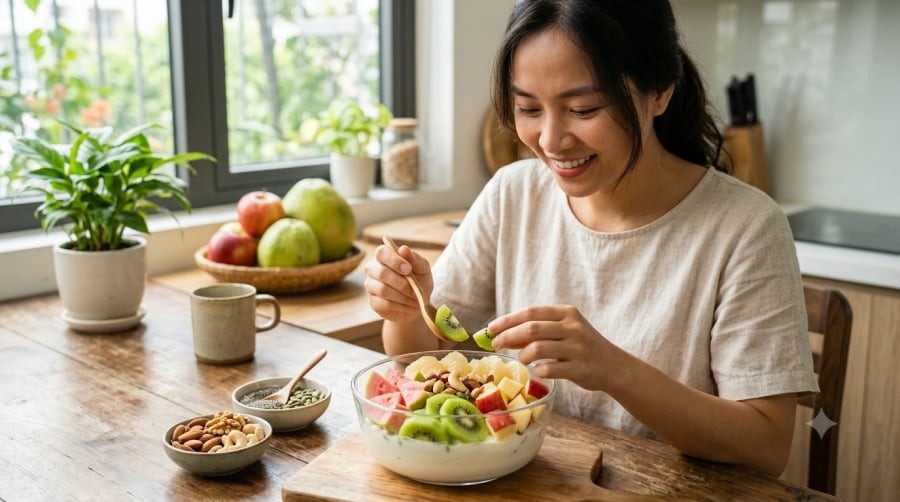 Lựa chọn trái cây phù hợp và ăn đúng lượng góp phần hỗ trợ kiểm soát đường huyết hiệu quả.