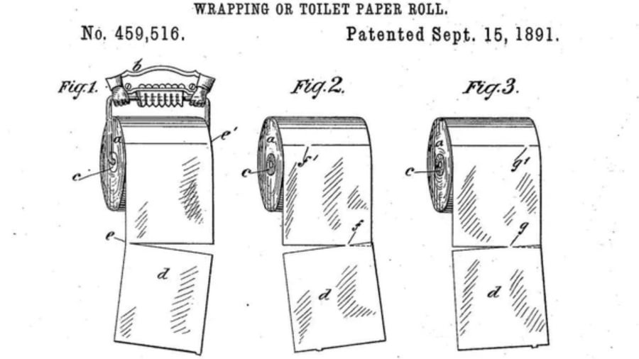 Trong hướng dẫn từ năm 1891, giấy vệ sinh được treo ra ngoài.