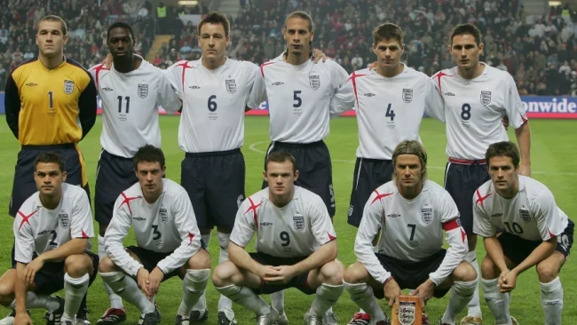 Rooney, Lampard, Beckham và Michael Owen góp mặt ở trận giao hữu năm 2005. Ảnh: Getty Images.