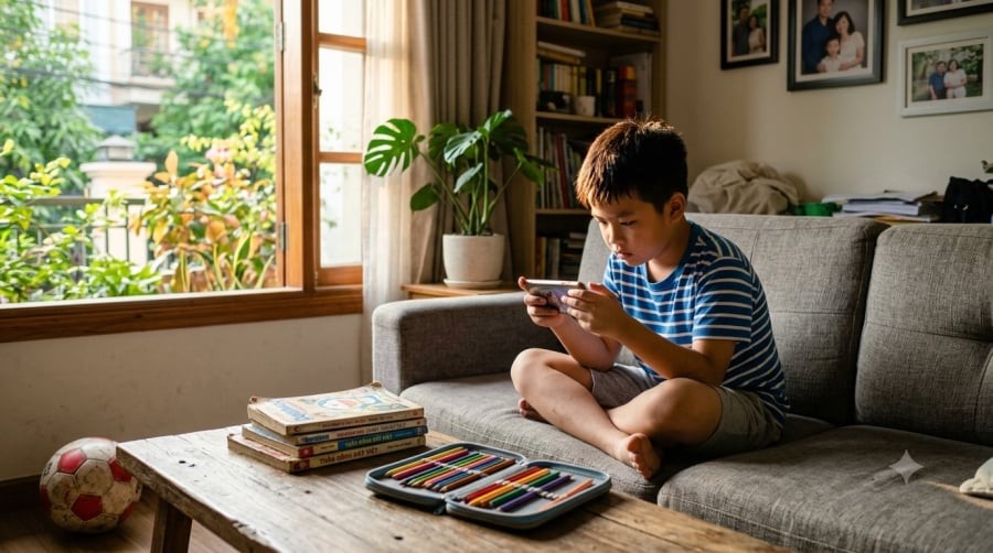 Nghỉ hè với nhiều thời gian rảnh khiến không ít trẻ dành quá nhiều giờ mỗi ngày cho điện thoại và các thiết bị điện tử.