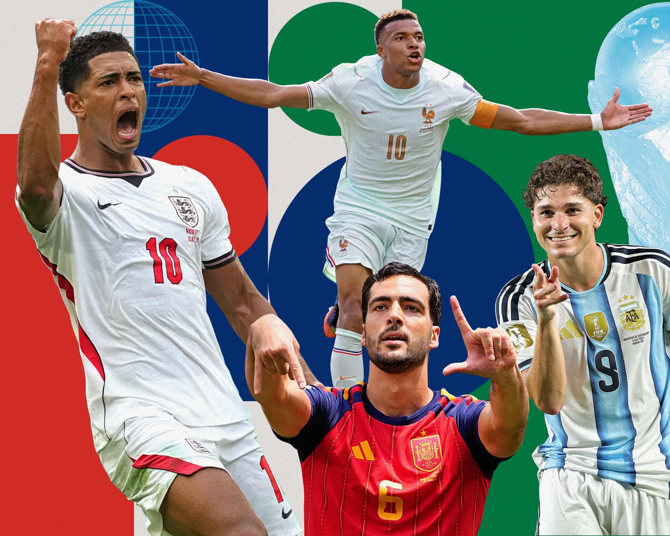 4 đội mạnh nhất theo bảng xếp hạng FIFA sẽ chạm trán ở bán kết World Cup 2026. Ảnh: Guardian