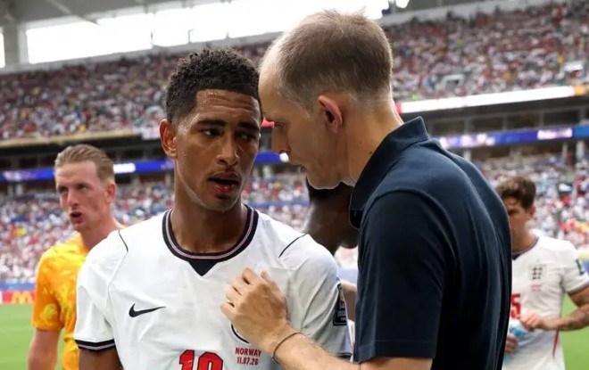 Tuchel và Bellingham đã có lời qua tiếng lại sau chiến thắng Na Uy. Ảnh: Getty Images.