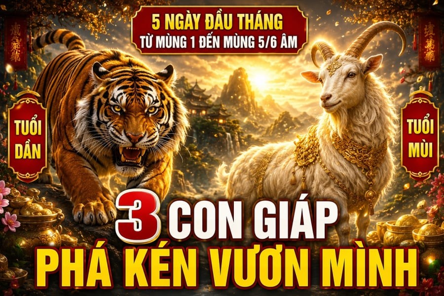 5 ngày đầu tháng từ mùng 1 đến mùng 5/6 Âm: 3 con giáp Phá Kén vươn mình