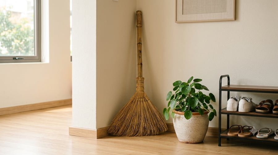 Bên cạnh ý nghĩa trong quan niệm dân gian, việc đặt chổi đúng cách còn giúp bảo quản dụng cụ, giữ vệ sinh và hạn chế vướng víu trong sinh hoạt hằng ngày.