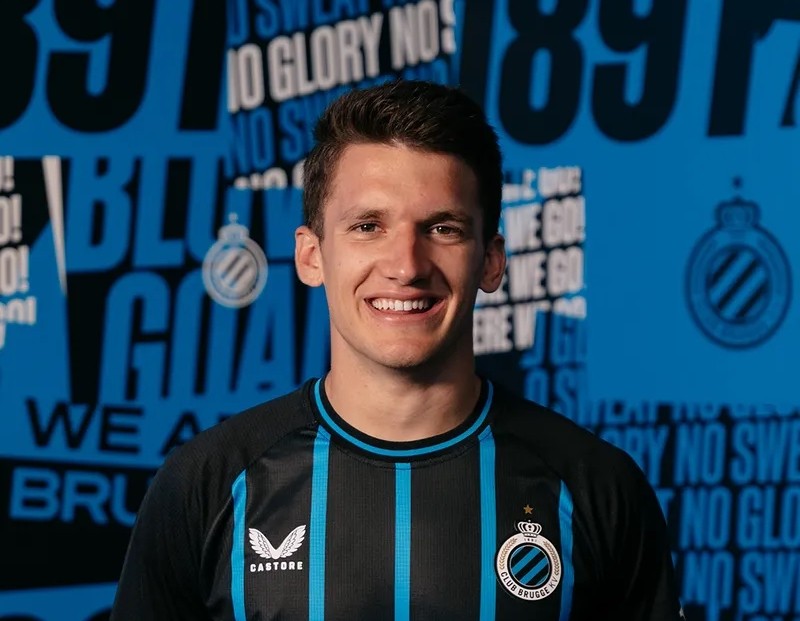 Christos Tzolis được cho sắp gia nhập Arsenal. Ảnh: Club Brugge FC.