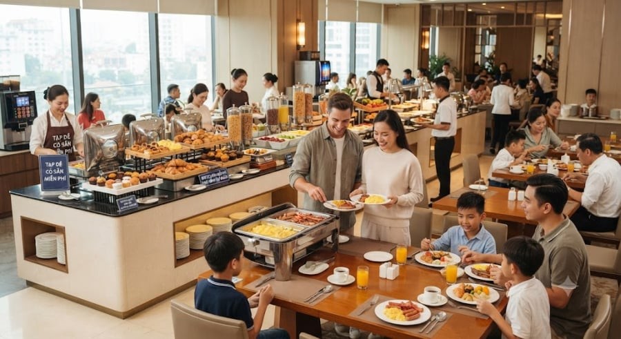 Thay vì giảm giá phòng – điều làm giảm giá trị thương hiệu – khách sạn chọn cách tặng buffet.

