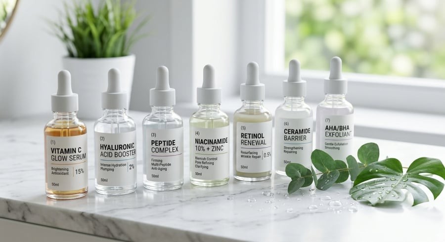 Vitamin C là hoạt chất quen thuộc, nhưng kết hợp thêm Hyaluronic Acid, Peptide, Retinol hoặc Niacinamide có thể giúp đáp ứng tốt hơn nhu cầu chăm sóc làn da sau tuổi 40.