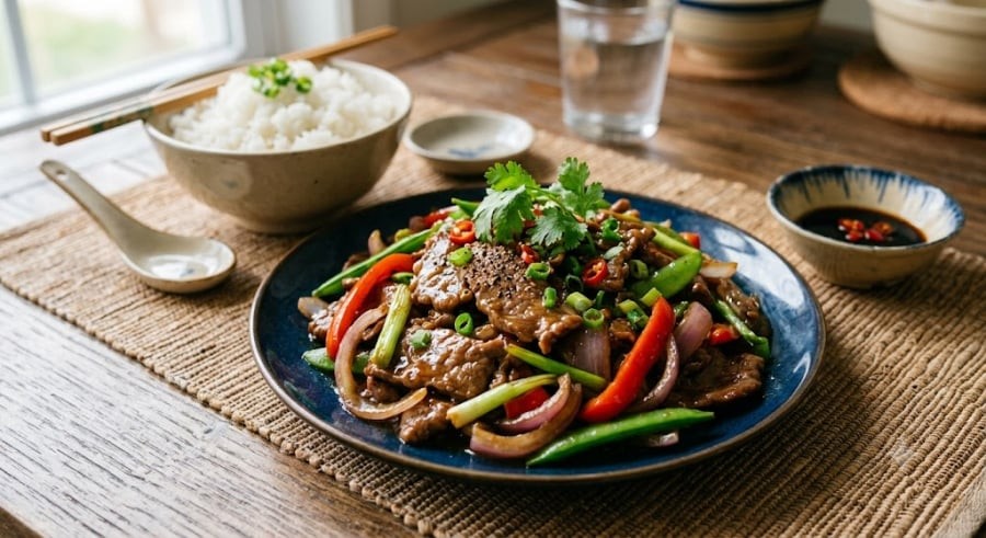 Thay vì bỏ trực tiếp vào chảo, bạn hãy dành 15 – 20 phút để ướp thịt bò với các nguyên liệu 