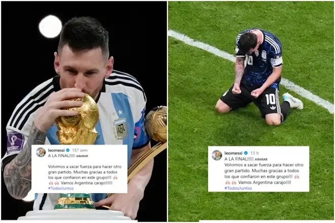 Messi dùng lại nội dung bài đăng 4 năm trước.