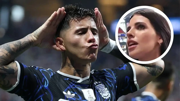 Bạn gái làm rõ cách ăn mừng bàn thắng gây chú ý của Enzo Fernandez. Ảnh: Getty Images