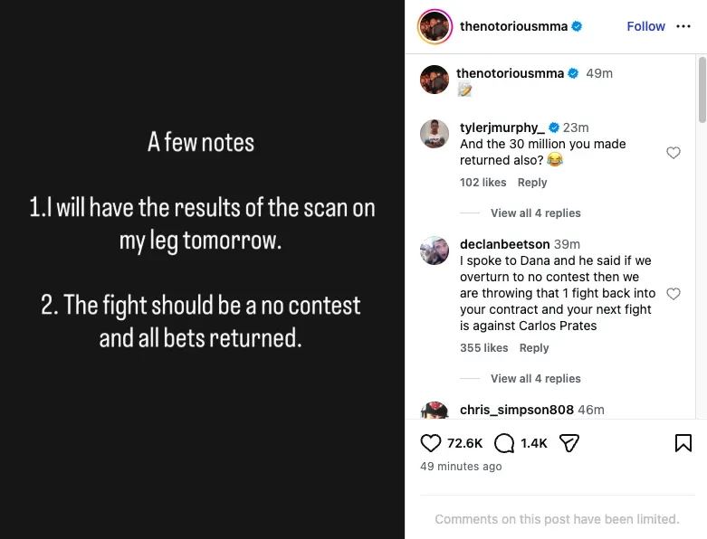 Bài đăng của Conor McGregor