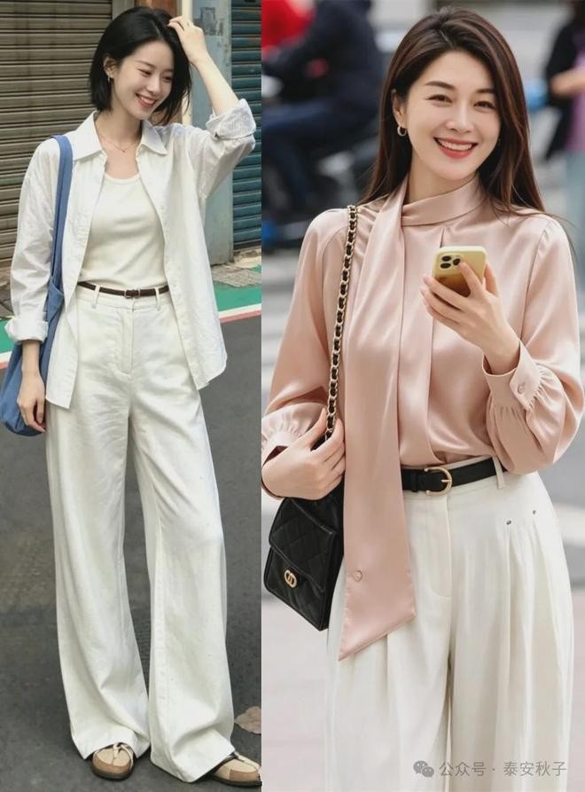 Một trong những cách phối đồ được nhiều phụ nữ trung niên lựa chọn là kết hợp áo sơ mi với quần dài. 