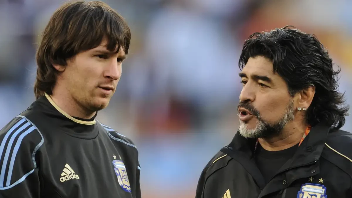 Messi từng sống dưới áp lực mang tên Maradona. Ảnh: Getty Images.