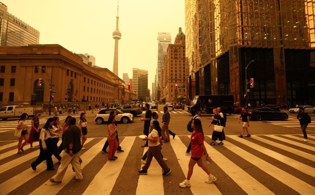 Bầu không khí tại New York đang ô nhiễm trầm trọng. (Ảnh: Telegraph)