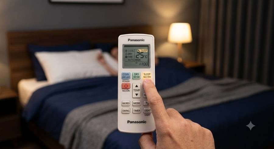 Trong những đêm hè nóng bức, chế độ Cool kết hợp Sleep thường giúp duy trì nhiệt độ ổn định, mang lại giấc ngủ dễ chịu và tiết kiệm điện hơn so với việc bật Dry cả đêm.