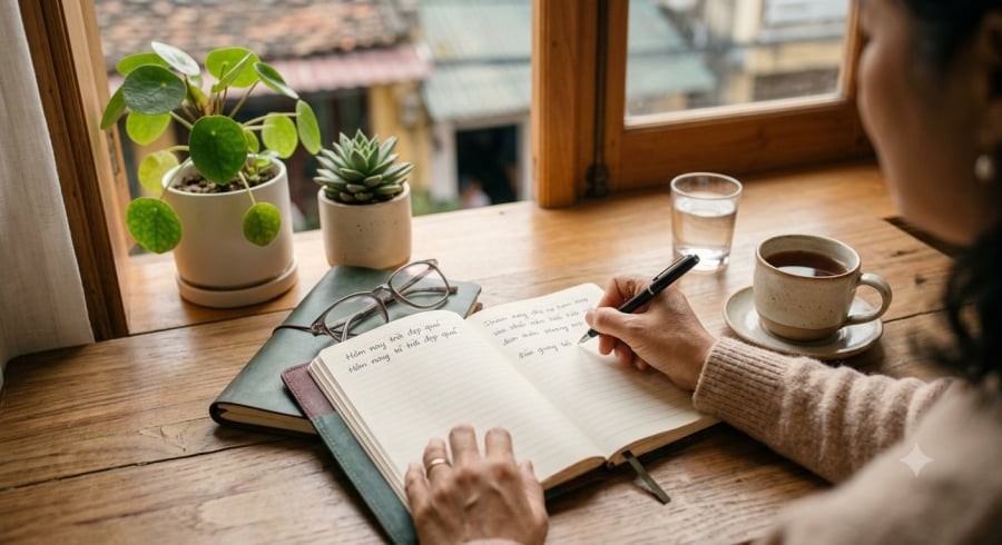Dành thời gian cho bản thân bằng những thói quen đơn giản như viết nhật ký, đọc sách hoặc hít thở sâu giúp giảm căng thẳng và cải thiện cảm xúc.