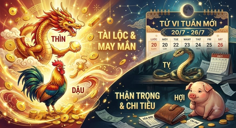 Tử vi tuần mới từ 20/7 - 26/7 dự báo tuổi Thìn và Dậu có nhiều cơ hội cải thiện tài chính, trong khi tuổi Tỵ và Hợi cần cẩn trọng hơn với các quyết định liên quan đến tiền bạc.