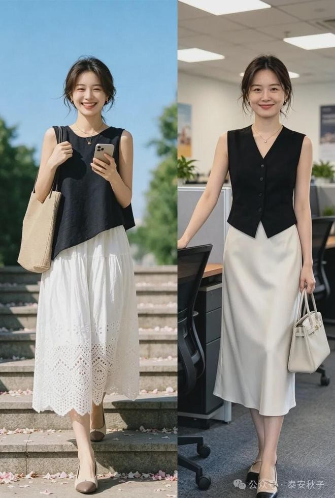  Có thể chọn một gam màu làm chủ đạo, gam còn lại đóng vai trò nhấn nhá để bộ trang phục hài hòa hơn.