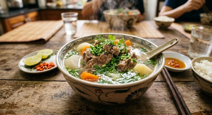 Nước dùng từ xương là 