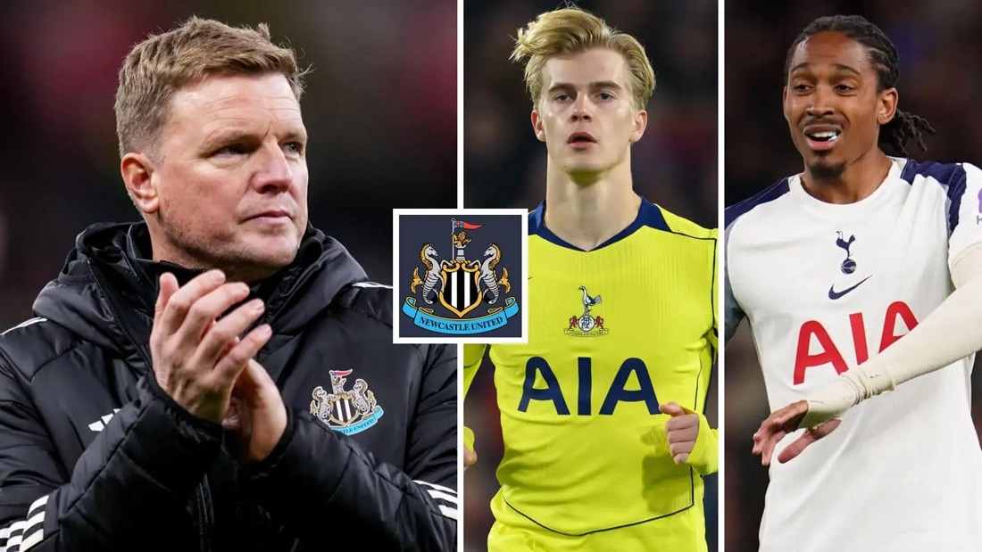 Newcastle nhắm bộ đôi Lucas Bergvall và Djed Spence từ Tottenham. Ảnh: TEAMtalk.