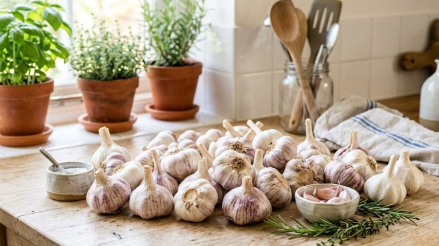 Nguyên tắc quan trọng khi bảo quản tỏi là phải giữ tỏi thật khô ráo.