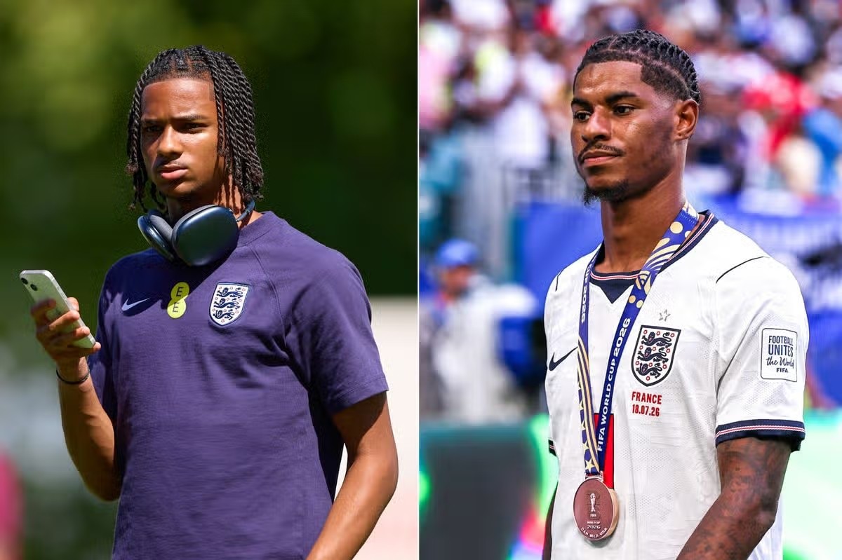 Tynan Thompson và Marcus Rashford có thể là lý do khiến Man Utd không còn tích cực chiêu một một chân chạy cánh trái. Ảnh: Manchester Evening News.
