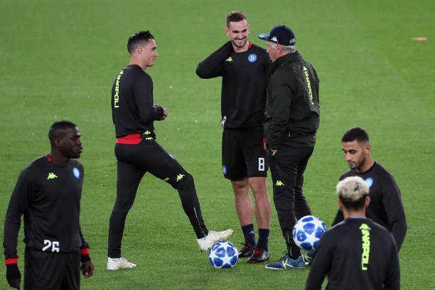 Ancelotti từng dẫn dắt Fabian Ruiz ở Napoli. Ảnh: Getty Images. 