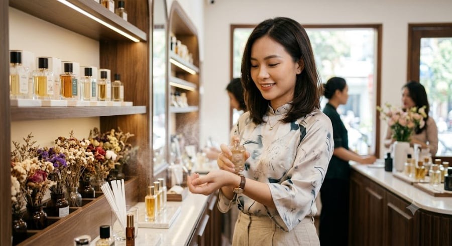 Các loại nước hoa trôi nổi, giá rẻ thường sử dụng hương liệu hóa học tổng hợp có đặc tính khuếch tán mạnh.
