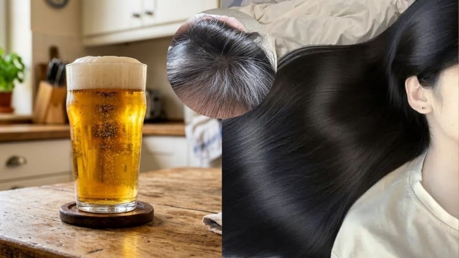 Kiên trì ủ tóc bằng bia giúp bạn có mái tóc bóng mượt, chắc khỏe.