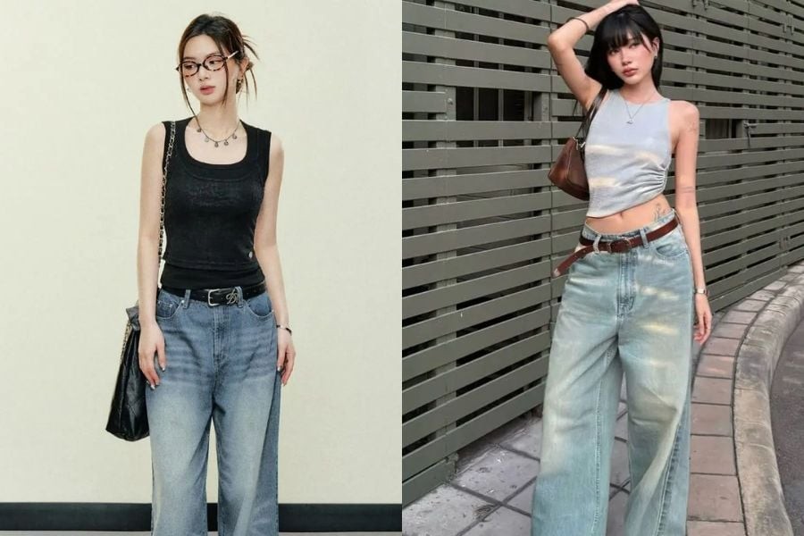 Quần jeans ống rộng là món đồ không thể thiếu nếu yêu thích phong cách khỏe khoắn.